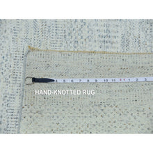 Load image into Gallery viewer, 10&#39;1&quot;x14&#39; Nimbus Gray, Hand Knotted Pure Wool, Modern Grass Design, Natural Dyes, Tone on Tone, Shabby Chic Oriental Rug FWR478680