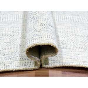 10'1"x14' Shoreline Gray, Bohemian Modern Grass Design, Tone on Tone Organic Sustainable Textile, Undyed, Hand Knotted 100% Wool, Oriental Rug FWR478686