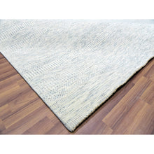 Load image into Gallery viewer, 10&#39;1&quot;x14&#39; Shoreline Gray, Bohemian Modern Grass Design, Tone on Tone Organic Sustainable Textile, Undyed, Hand Knotted 100% Wool, Oriental Rug FWR478686