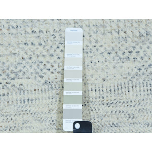 10'1"x14' Shoreline Gray, Bohemian Modern Grass Design, Tone on Tone Organic Sustainable Textile, Undyed, Hand Knotted 100% Wool, Oriental Rug FWR478686