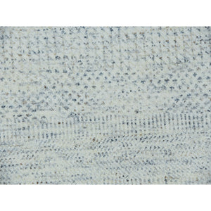 10'1"x14' Shoreline Gray, Bohemian Modern Grass Design, Tone on Tone Organic Sustainable Textile, Undyed, Hand Knotted 100% Wool, Oriental Rug FWR478686