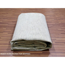 Load image into Gallery viewer, 10&#39;1&quot;x14&#39; Shoreline Gray, Bohemian Modern Grass Design, Tone on Tone Organic Sustainable Textile, Undyed, Hand Knotted 100% Wool, Oriental Rug FWR478686
