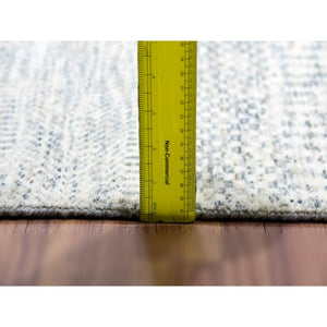 10'1"x14' Shoreline Gray, Bohemian Modern Grass Design, Tone on Tone Organic Sustainable Textile, Undyed, Hand Knotted 100% Wool, Oriental Rug FWR478686