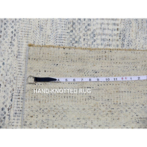 10'1"x14' Shoreline Gray, Bohemian Modern Grass Design, Tone on Tone Organic Sustainable Textile, Undyed, Hand Knotted 100% Wool, Oriental Rug FWR478686