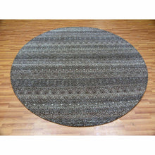 Load image into Gallery viewer, 10&#39;x10&#39; Perle Noir Gray, Plush Vibrant Wool, Hand Knotted, Kohinoor Herat All Over Small Geometric Repetitive Diamond Shaped Motifs, Round Oriental Rug FWR478710
