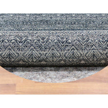 Load image into Gallery viewer, 10&#39;x10&#39; Perle Noir Gray, Plush Vibrant Wool, Hand Knotted, Kohinoor Herat All Over Small Geometric Repetitive Diamond Shaped Motifs, Round Oriental Rug FWR478710