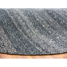 Load image into Gallery viewer, 10&#39;x10&#39; Perle Noir Gray, Plush Vibrant Wool, Hand Knotted, Kohinoor Herat All Over Small Geometric Repetitive Diamond Shaped Motifs, Round Oriental Rug FWR478710