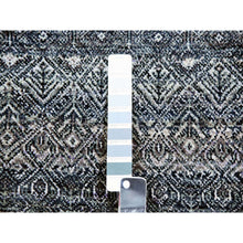 Load image into Gallery viewer, 10&#39;x10&#39; Perle Noir Gray, Plush Vibrant Wool, Hand Knotted, Kohinoor Herat All Over Small Geometric Repetitive Diamond Shaped Motifs, Round Oriental Rug FWR478710