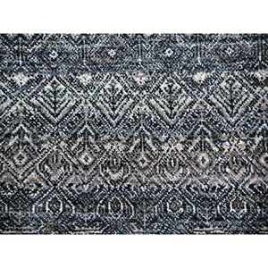 10'x10' Perle Noir Gray, Plush Vibrant Wool, Hand Knotted, Kohinoor Herat All Over Small Geometric Repetitive Diamond Shaped Motifs, Round Oriental Rug FWR478710