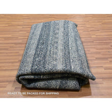 Load image into Gallery viewer, 10&#39;x10&#39; Perle Noir Gray, Plush Vibrant Wool, Hand Knotted, Kohinoor Herat All Over Small Geometric Repetitive Diamond Shaped Motifs, Round Oriental Rug FWR478710