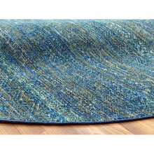 Load image into Gallery viewer, 10&#39;x10&#39; Arabian Forest Green, Borderless Diamond Shape Repetitive Design, Tone On Tone, Hand Knotted, Herat Pattern, Round Oriental Rug FWR478740