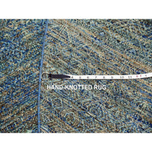 Load image into Gallery viewer, 10&#39;x10&#39; Arabian Forest Green, Borderless Diamond Shape Repetitive Design, Tone On Tone, Hand Knotted, Herat Pattern, Round Oriental Rug FWR478740