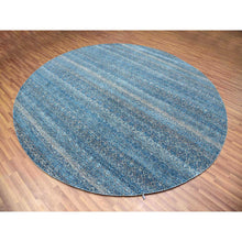 Load image into Gallery viewer, 10&#39;x10&#39; Hyperlink Blue, Hand Knotted Soft Shiny Wool, Kohinoor Herat Pattern With Small Geometric Repetitive Diamond Design Tone On Tone, Soft To The Touch, Oriental Borderless Rug FWR478770