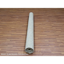 Load image into Gallery viewer, 6&#39;x6&#39; Pale Oak Gray, Hand Knotted Extra Soft Wool, Organic Sustainable Textile, Undyed Modern Tone On Tone Grass Design, Square Oriental Rug FWR478782