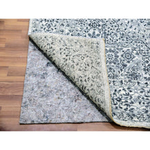 Load image into Gallery viewer, 6&#39;x6&#39; Moon Mist White, Mamluk Dynasty, Tone on Tone Design, Undyed 100% Wool, Hand Knotted, Square Oriental Rug FWR478788