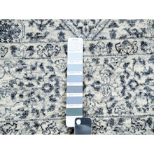 Load image into Gallery viewer, 6&#39;x6&#39; Moon Mist White, Mamluk Dynasty, Tone on Tone Design, Undyed 100% Wool, Hand Knotted, Square Oriental Rug FWR478788
