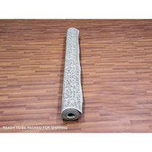 Load image into Gallery viewer, 6&#39;x6&#39; Moon Mist White, Mamluk Dynasty, Tone on Tone Design, Undyed 100% Wool, Hand Knotted, Square Oriental Rug FWR478788