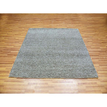 Load image into Gallery viewer, 6&#39;x6&#39; Pediment Gray, Modern Grass With Plain Design, Shabby Chic, Soft Wool, Hand Knotted Organic Sustainable Textile, Tone On Tone, Oriental Square Rug FWR478794