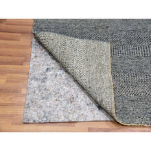 Load image into Gallery viewer, 6&#39;x6&#39; Pediment Gray, Modern Grass With Plain Design, Shabby Chic, Soft Wool, Hand Knotted Organic Sustainable Textile, Tone On Tone, Oriental Square Rug FWR478794