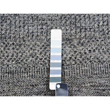 Load image into Gallery viewer, 6&#39;x6&#39; Pediment Gray, Modern Grass With Plain Design, Shabby Chic, Soft Wool, Hand Knotted Organic Sustainable Textile, Tone On Tone, Oriental Square Rug FWR478794