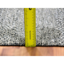 Load image into Gallery viewer, 6&#39;x6&#39; Pediment Gray, Modern Grass With Plain Design, Shabby Chic, Soft Wool, Hand Knotted Organic Sustainable Textile, Tone On Tone, Oriental Square Rug FWR478794
