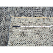 Load image into Gallery viewer, 6&#39;x6&#39; Pediment Gray, Modern Grass With Plain Design, Shabby Chic, Soft Wool, Hand Knotted Organic Sustainable Textile, Tone On Tone, Oriental Square Rug FWR478794