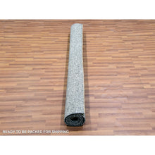 Load image into Gallery viewer, 6&#39;x6&#39; Perfect Gray, Natural Undyed Wool, Modern Grass Design, Hand Knotted, Tone on Tone, Round Oriental Rug FWR477396