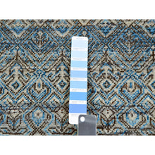Load image into Gallery viewer, 6&#39;x5&#39;11&quot; Ocean Blue, 100% Plush Wool, Hand Knotted, Kohinoor Herat Small Geometric Repetitive Design, Round Oriental Rug FWR478812