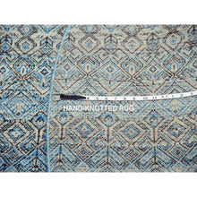 Load image into Gallery viewer, 6&#39;x5&#39;11&quot; Ocean Blue, 100% Plush Wool, Hand Knotted, Kohinoor Herat Small Geometric Repetitive Design, Round Oriental Rug FWR478812