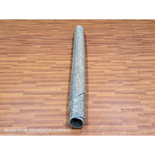 Load image into Gallery viewer, 6&#39;x5&#39;11&quot; Ocean Blue, 100% Plush Wool, Hand Knotted, Kohinoor Herat Small Geometric Repetitive Design, Round Oriental Rug FWR478812