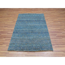 Load image into Gallery viewer, 4&#39;1&quot;x6&#39; Castleton Green, Kohinoor Herat, 100% Wool, Diamond Shape Repetitive Design, Borderless Hand Knotted, Tone On Tone, Oriental Rug FWR478842
