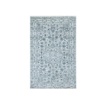 Load image into Gallery viewer, 3&#39;x5&#39;3&quot; Azureish White, Hand Knotted, Mamluk Design, Tone on Tone Design, Undyed 100% Wool, Oriental Rug FWR478860