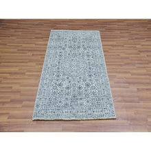 Load image into Gallery viewer, 3&#39;x5&#39;3&quot; Azureish White, Hand Knotted, Mamluk Design, Tone on Tone Design, Undyed 100% Wool, Oriental Rug FWR478860