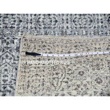 Load image into Gallery viewer, 3&#39;x5&#39;3&quot; Azureish White, Hand Knotted, Mamluk Design, Tone on Tone Design, Undyed 100% Wool, Oriental Rug FWR478860