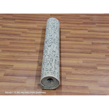 Load image into Gallery viewer, 3&#39;x5&#39;3&quot; Azureish White, Hand Knotted, Mamluk Design, Tone on Tone Design, Undyed 100% Wool, Oriental Rug FWR478860