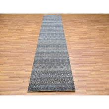 Load image into Gallery viewer, 2&#39;6&quot;x12&#39;2&quot; Coventry Gray, Soft To The Touch Natural Wool, Hand Knotted Kohinoor Herat And Diamond Shaped Small Geometric Repetitive Design, Tone On Tone, Runner Oriental Rug FWR478866