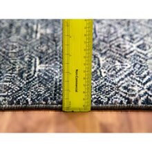 Load image into Gallery viewer, 2&#39;6&quot;x12&#39;2&quot; Distance Gray, Tone On Tone Hand Knotted, Kohinoor Herat Small Geometric Repetitive Diamond Pattern, 100% Plush Wool, Runner Oriental Rug FWR478872