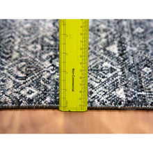 Load image into Gallery viewer, 2&#39;7&quot;x10&#39;1&quot; Hale Navy Gray, Kohinoor Herat Small Geometric Repetitive Diamond Design, 100% Plush Wool, Tone On Tone, Hand Knotted, Runner Oriental Rug FWR478878