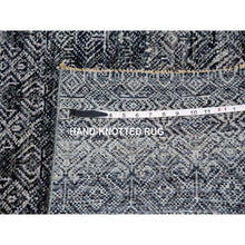 Load image into Gallery viewer, 2&#39;7&quot;x10&#39;1&quot; Hale Navy Gray, Kohinoor Herat Small Geometric Repetitive Diamond Design, 100% Plush Wool, Tone On Tone, Hand Knotted, Runner Oriental Rug FWR478878
