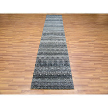 Load image into Gallery viewer, 2&#39;8&quot;x10&#39;1&quot; Riverway Gray, Soft To The Touch Extra Soft Wool, Hand Knotted, Kohinoor Herat With Small Geometric Repetitive Design, Runner Oriental Rug FWR478884