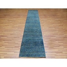 Load image into Gallery viewer, 2&#39;6&quot;x12&#39; Castleton Green, Kohinoor Herat, 100% Wool, Diamond Shape Repetitive Design, Borderless Hand Knotted,  Tone On Tone, Runner Oriental Rug FWR478902