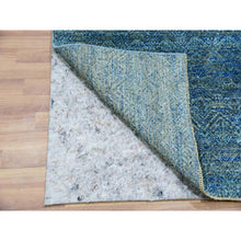 Load image into Gallery viewer, 2&#39;6&quot;x12&#39; Castleton Green, Kohinoor Herat, 100% Wool, Diamond Shape Repetitive Design, Borderless Hand Knotted,  Tone On Tone, Runner Oriental Rug FWR478902