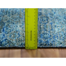 Load image into Gallery viewer, 2&#39;6&quot;x12&#39; Forest Green, 100% Plush Wool, Tone On Tone, Hand Knotted, Kohinoor Herat Small Geometric Repetitive Design, Runner Oriental Rug FWR478908