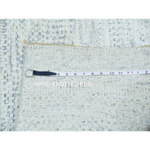 Load image into Gallery viewer, 2&#39;6&quot;x8&#39;1&quot; Knitting Needles Gray, Borderless, Shabby Chic, Modern Pure Undyed Wool Hand Knotted With Grass Design, Tone On Tone, Oriental Runner Rug FWR478914