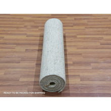 Load image into Gallery viewer, 2&#39;6&quot;x8&#39;1&quot; Knitting Needles Gray, Borderless, Shabby Chic, Modern Pure Undyed Wool Hand Knotted With Grass Design, Tone On Tone, Oriental Runner Rug FWR478914