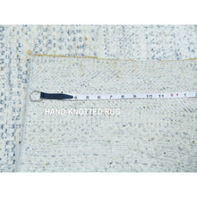 Load image into Gallery viewer, 2&#39;6&quot;x8&#39;1&quot; Mindful Gray, 100% Undyed Wool Hand Knotted, Tone On Tone, Modern Grass Design, Oriental Runner Rug FWR478920