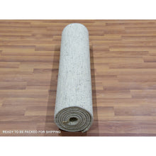 Load image into Gallery viewer, 2&#39;6&quot;x8&#39;1&quot; Mindful Gray, 100% Undyed Wool Hand Knotted, Tone On Tone, Modern Grass Design, Oriental Runner Rug FWR478920