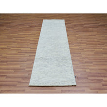 Load image into Gallery viewer, 2&#39;6&quot;x8&#39; Repose Gray, Modern Hand Knotted Undyed Organic Wool Grass Design, Tone On Tone, Organic Sustainable Textile, Runner Oriental Rug FWR478926