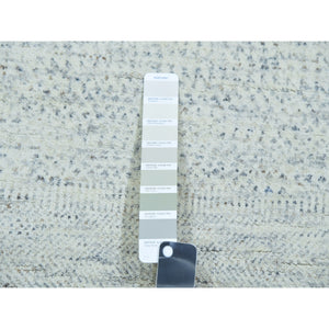 2'6"x8' Repose Gray, Modern Hand Knotted Undyed Organic Wool Grass Design, Tone On Tone, Organic Sustainable Textile, Runner Oriental Rug FWR478926