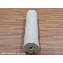 Load image into Gallery viewer, 2&#39;6&quot;x8&#39; Repose Gray, Modern Hand Knotted Undyed Organic Wool Grass Design, Tone On Tone, Organic Sustainable Textile, Runner Oriental Rug FWR478926